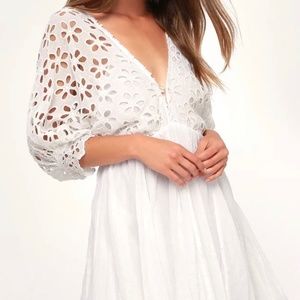 Free People Bella Note White Eyelet Dress